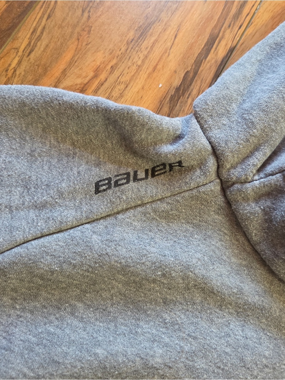 Bauer Kids Heather Gray Hooded Sweatshirt with Subtle Logo